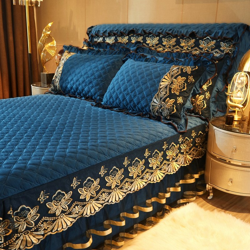 冬天加厚法兰绒夹棉床裙式单件荷叶边1.8米床罩水晶绒加棉1.5床套,淘宝优惠券,粉丝福利购,淘宝优惠卷