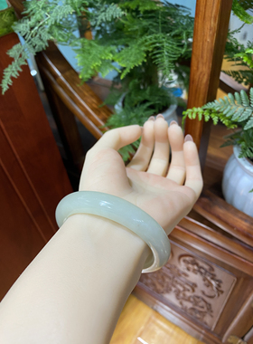 新疆直发和田玉晴水手镯女款玉镯子天然玉石支持全国复检假一赔十