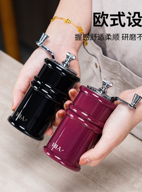 复古手摇式研磨器花椒玫瑰海盐磨粉调味瓶西餐厅专用PC胡椒磨