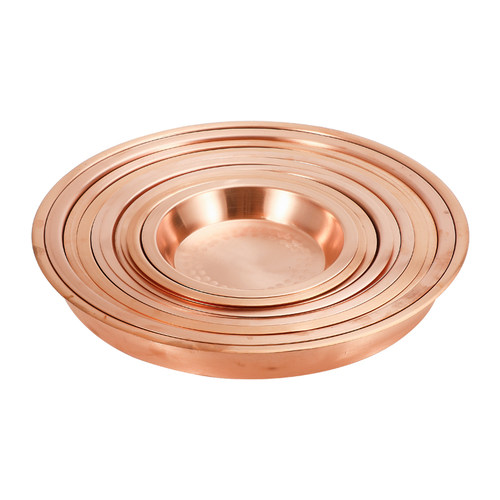 紫铜盆纯紫铜盘子 紫铜鸡盆纯铜盘平铜盘厚红铜餐具 海鲜盘铜器皿 - 图3