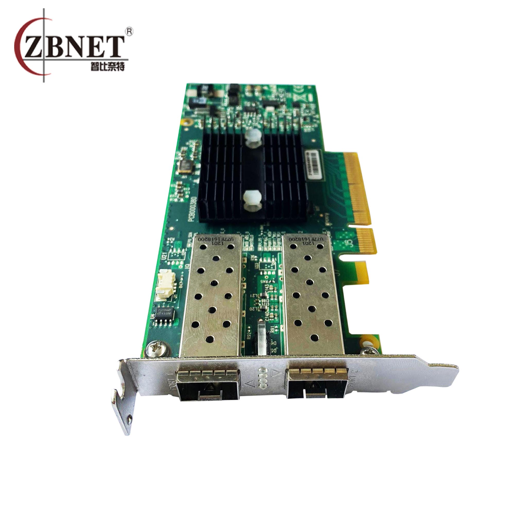 ZBNET智比奈特双口光纤网卡Mellanox MNPH29D-XSR万兆网卡ZB10G2F光纤网卡2U半高挡板-图0