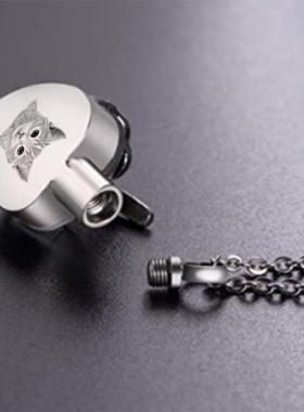 心形骨灰吊坠纪念吊坠钛钢可定制