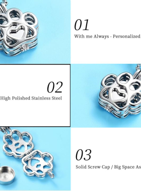 宠物纪念毛发盒骨灰吊坠项链刻字