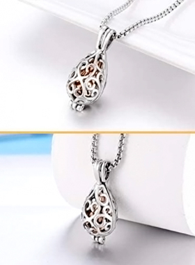 水滴骨灰吊坠定制纪念品项链钛钢