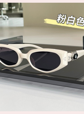 复古窄框猫眼墨镜可配近视度数女