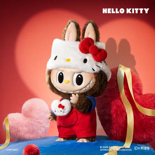POPMART泡泡玛特THE MONSTERS × HELLO KITTY搪胶毛绒公仔拉布布 - 图2