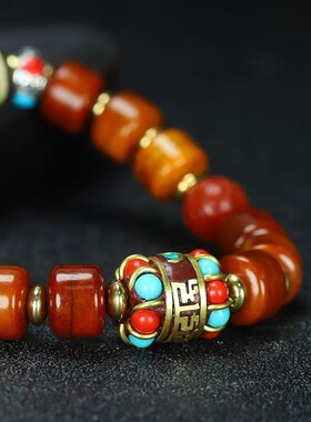 男女款玛瑙牛骨民族风牦牛骨天珠