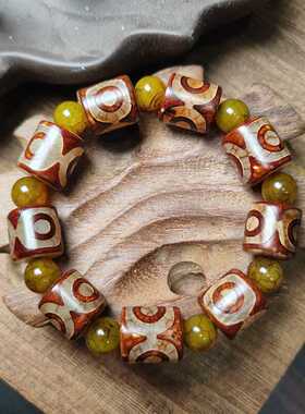 三眼天珠天然玛瑙民族风