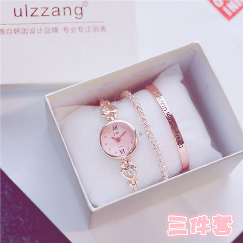 手表女ins风学生韩版简约潮流ulzzang小清新可爱樱花粉少女手链表 - 图0
