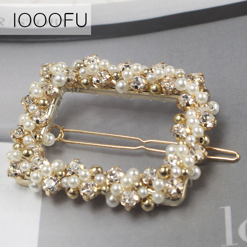 日韩珍珠手工编织顶夹欧美发马尾 旺千福发饰