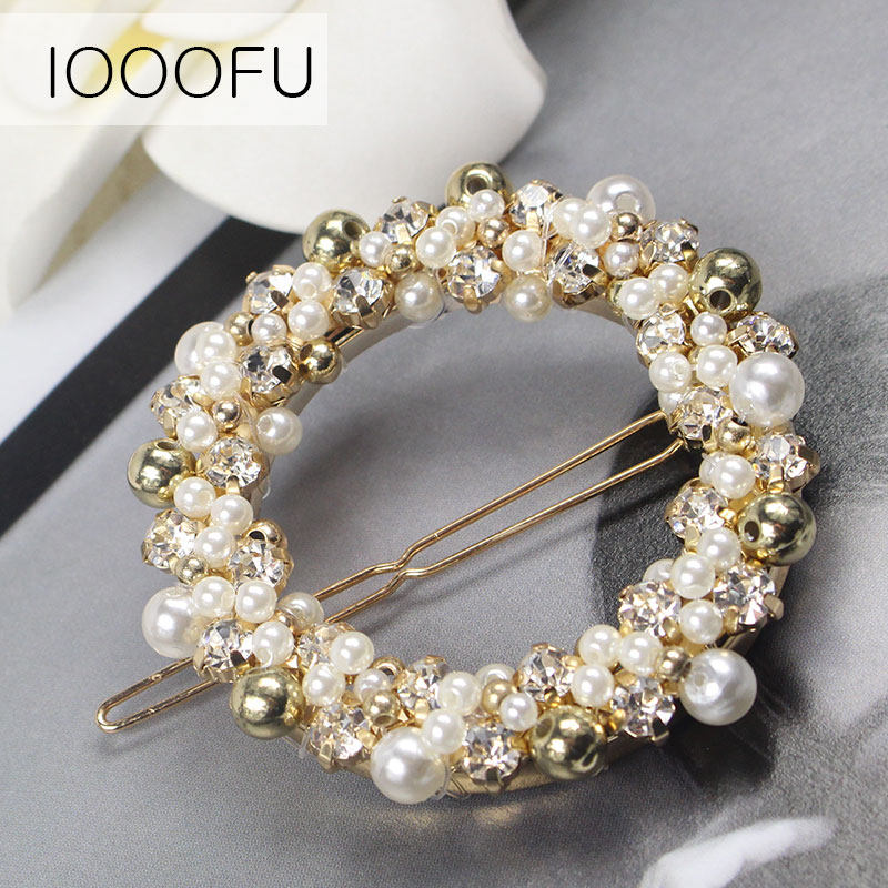 日韩珍珠手工编织顶夹欧美发马尾 旺千福发饰