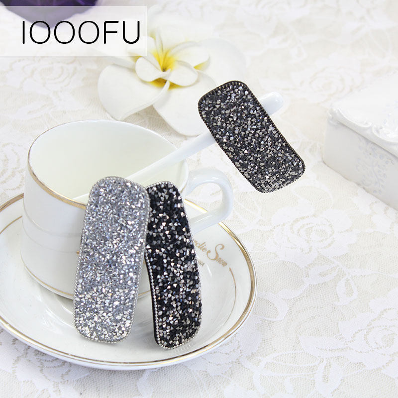 闪亮方形压发韩国彩钻侧边刘海夹 旺千福发饰