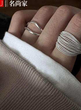 多层线条缠绕戒指女极简冷淡风