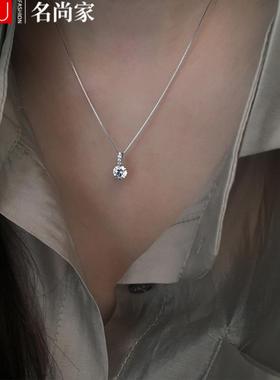 单钻项链设计感轻奢细闪盒子链