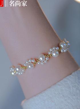 编织猫爪珍珠手链女轻奢气质高级