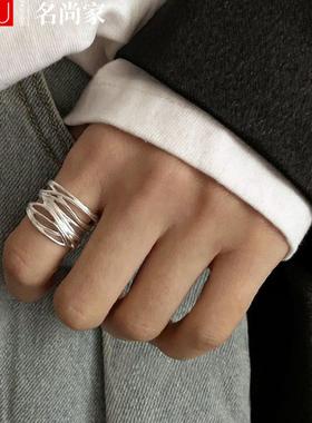 几何线条交叉缠绕戒指女简约指戒