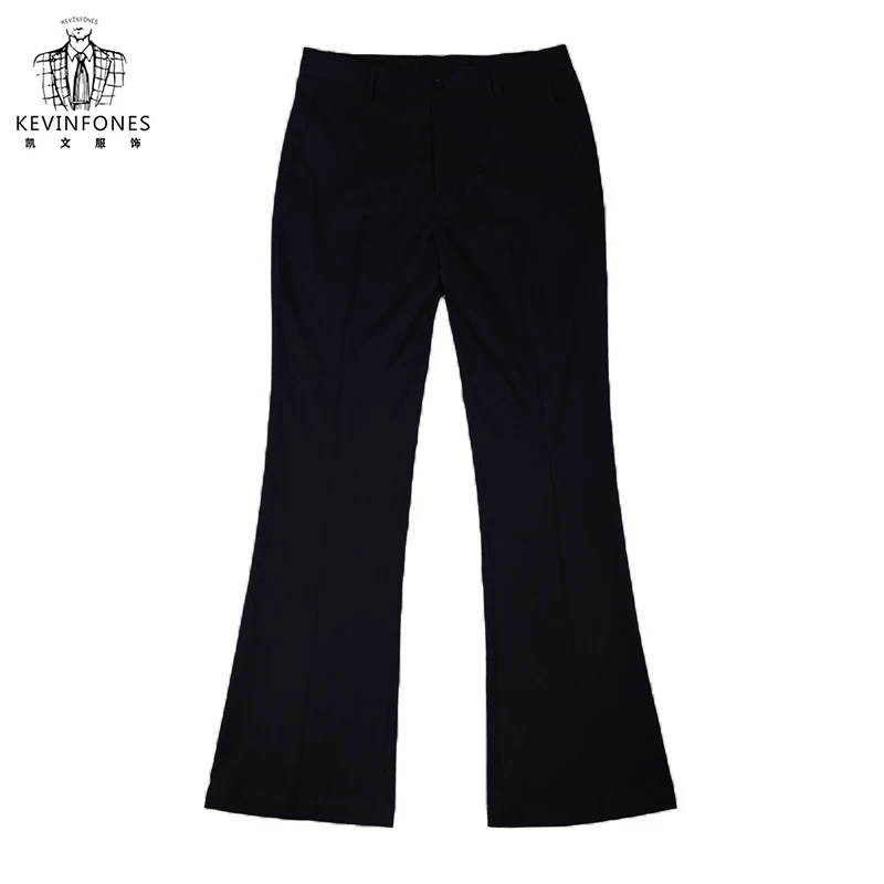 Ретро-осень эластичные расклешенные брюки, оверсайз, slim fit, свободный крой