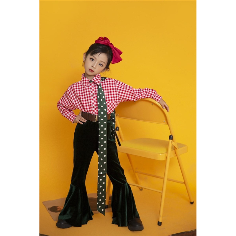 复古年代演出服T台港风70走秀多巴胺亮色女童喇叭裤,淘宝优惠券,粉丝福利购,淘宝优惠卷