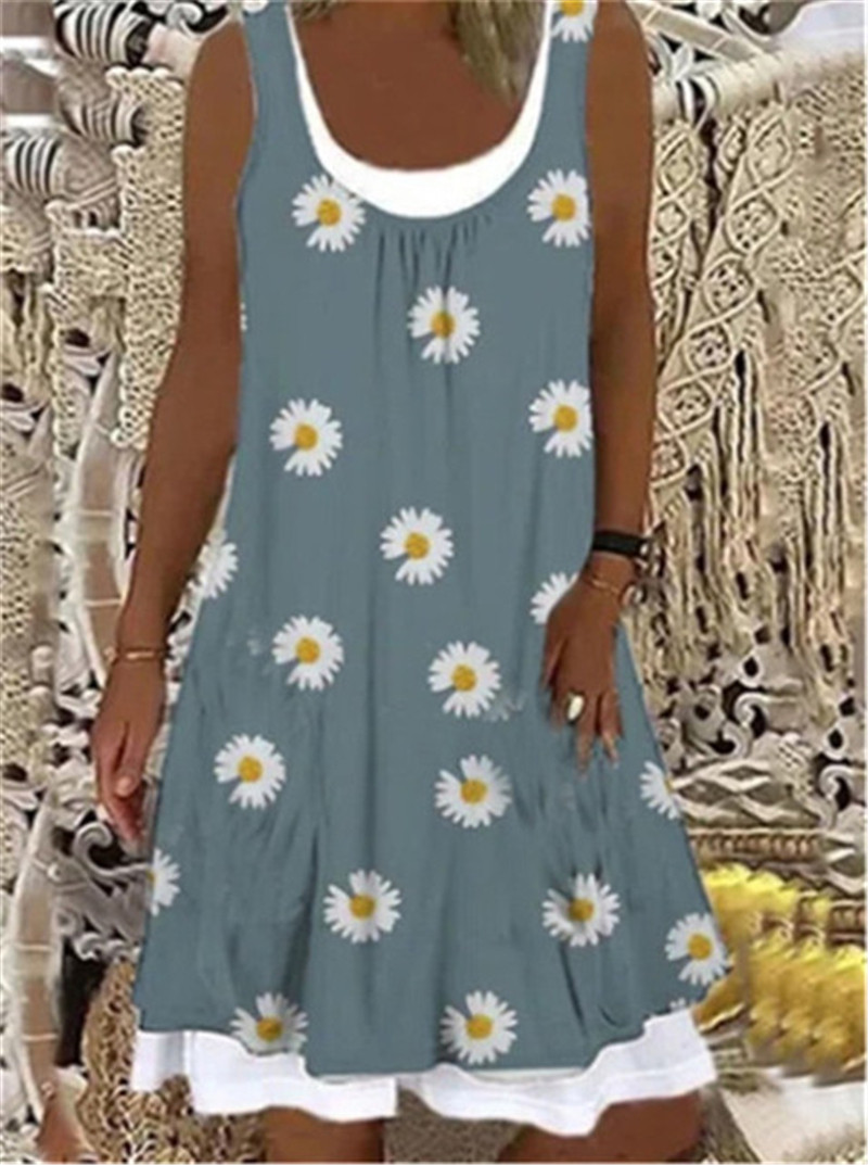 女士夏季复古休闲印花无袖连衣裙Vintage Print Sleeveless Dress,淘宝优惠券,粉丝福利购,淘宝优惠卷