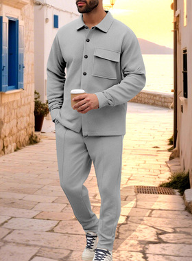 New Men's Casual Jacket and Sweatpants Set男休闲外套卫裤套装
