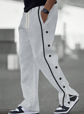 Men's Casual Straight-Leg Drawstring Pants男休闲直筒抽绳长裤