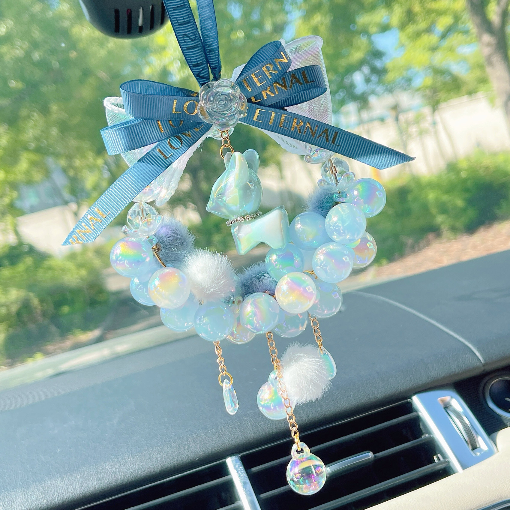 一鹿平安可爱炫彩小鹿车挂汽车装饰品后视镜吊坠挂饰女生车载挂件,淘宝优惠券,粉丝福利购,淘宝优惠卷