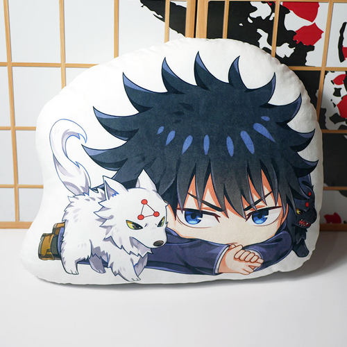 咒术回战周边抱枕五条悟伏黑惠虎杖悠仁毛绒趴趴公仔动漫周边包邮 - 图1