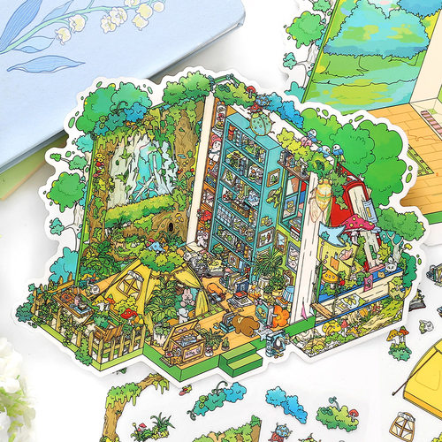 infeelme我的小屋第二十一弹系列造景贴纸翻阅秘境料理厨房微缩场景3d立体小屋贴画手账手工diy解压玩具女孩 - 图3
