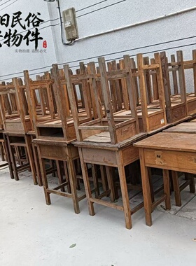 怀旧8090年代双人课桌装饰摆件