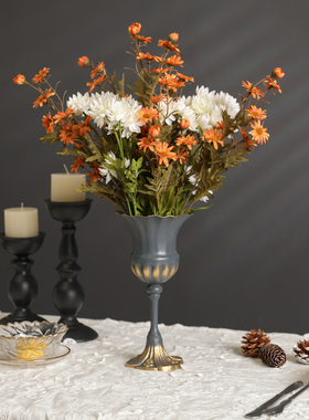 客水果盘欧式单层点心盘蛋糕餐桌装饰摆件厅糖果复古托盘轻奢铁艺