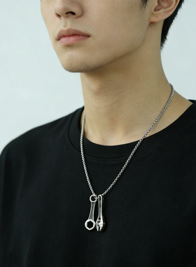 男款工装风潮流钛钢复古嘻哈项链