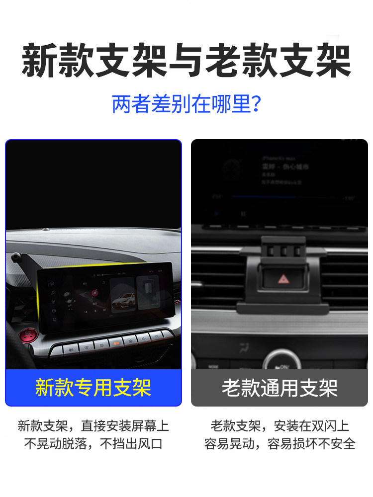 专用于奥迪A4LQ5L屏幕款手机支架车载专用无线充电q2l手机架导航 - 图2