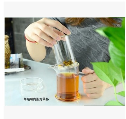 耐热玻璃S把雪菊壶 加厚泡红茶壶带把过滤内胆功夫茶具泡茶器水杯