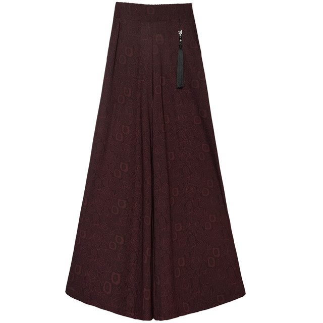 Summer ແບບໃຫມ່ແບບຈີນໃຫມ່ jacquard culottes ຂາກວ້າງສໍາລັບແມ່ຍິງ