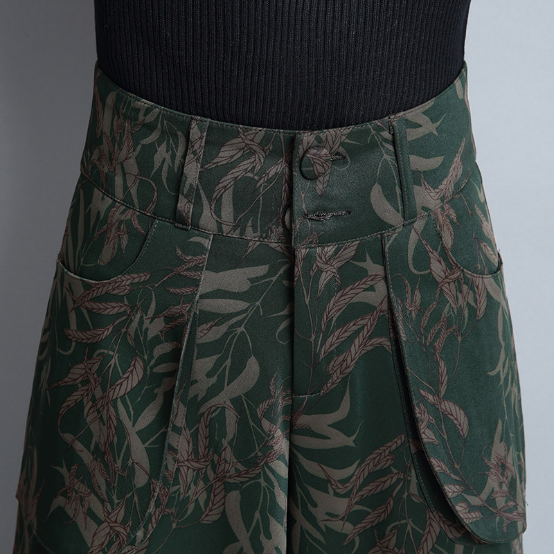 qslz /清水灵籽印花阔腿裤休闲裤 清水灵籽休闲裤