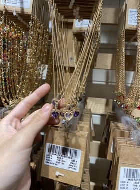 官网新款bm项链爱心紫钻2023年饰品女小众百搭brandymelville蝴蝶