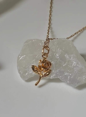 官网新款bm项链女夏小众百搭小玫瑰花brandymelville饰品锁头潮