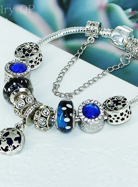 藏银欧美风饰品配件吊坠琉璃珠