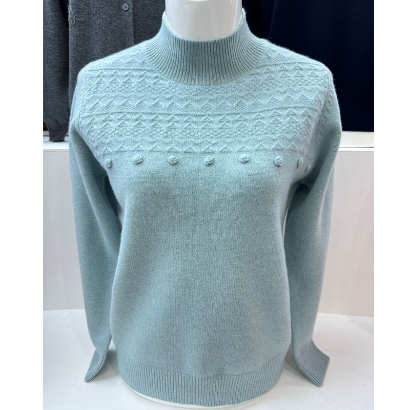 雪豹妈妈羊绒衫女款2025新款毛衣加厚打底针织衫中老年女装羊毛衫 - 图2