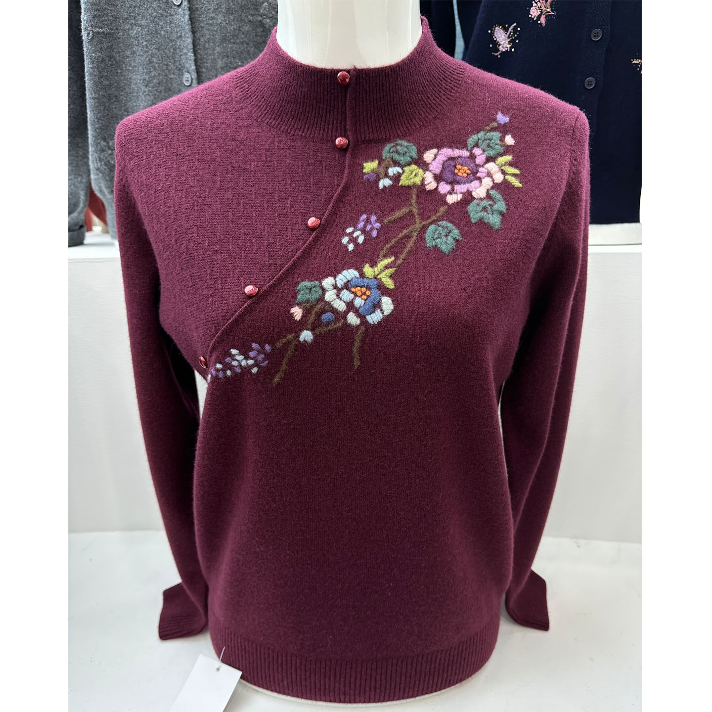 中老年妈妈纯羊毛衫高贵洋气上衣女装针织衫雪豹羊绒衫半高领毛衣,淘宝优惠券,粉丝福利购,淘宝优惠卷