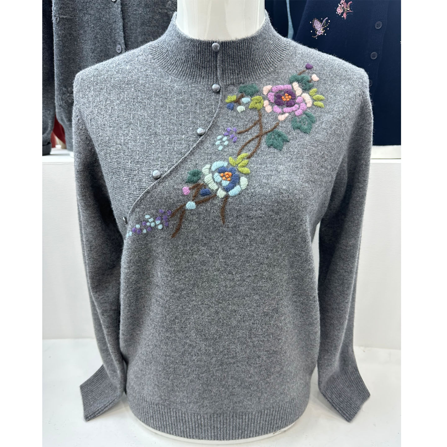 中老年妈妈纯羊毛衫高贵洋气上衣女装针织衫雪豹羊绒衫半高领毛衣,淘宝优惠券,粉丝福利购,淘宝优惠卷