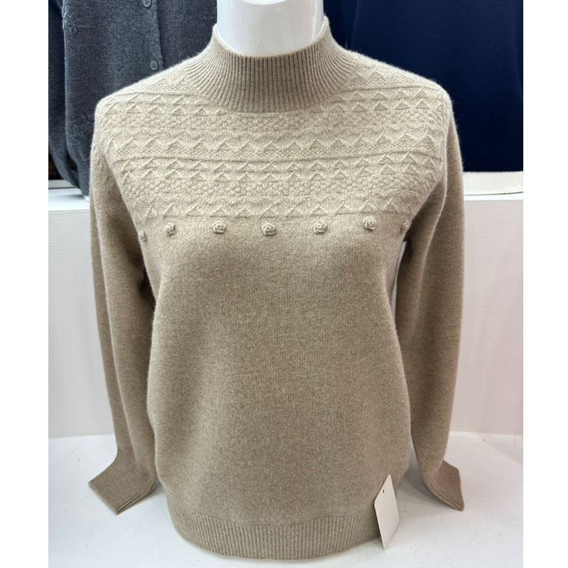 雪豹妈妈羊绒衫女款2025新款毛衣加厚打底针织衫中老年女装羊毛衫 - 图3