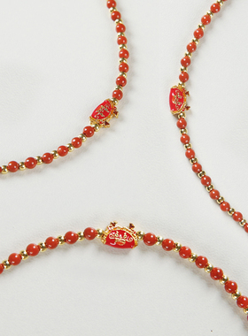 天然小米珠新中式南红小龙手链