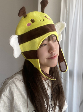 蜜蜂头套帽子甜美可爱男女通用