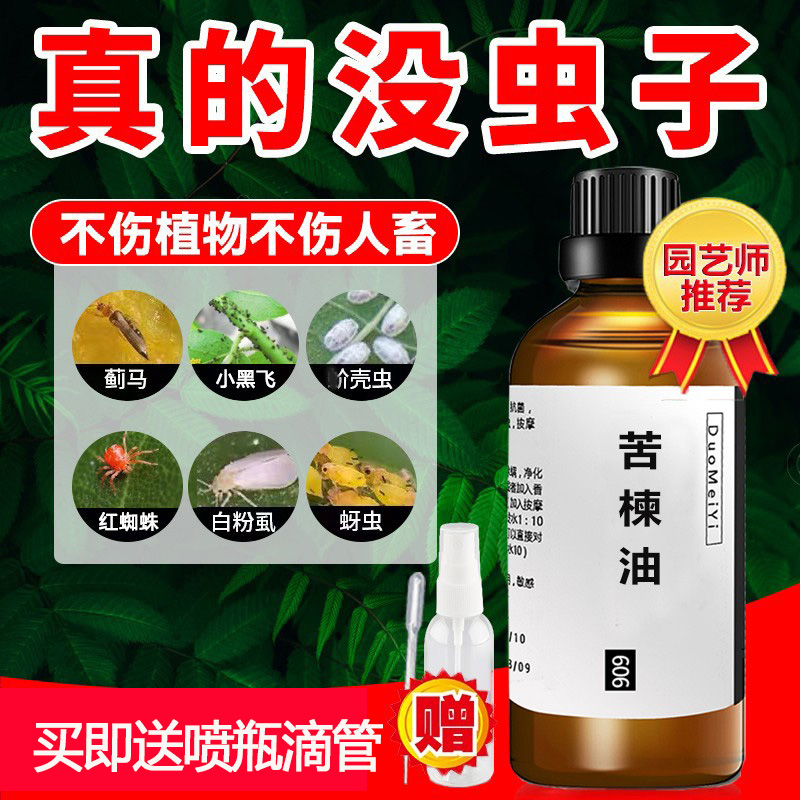 印度印楝素 苦楝油100ml花草果蔬驱蚊杀虫螨虫Neem oil天然植物油 - 图0