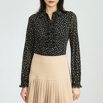 Summer break with lotus leaf lace with body wave point shirt blouse 1300549