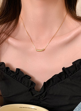 轻奢不规则小茄子项链女简约设计感小众锁骨链气质ins冷淡风颈链