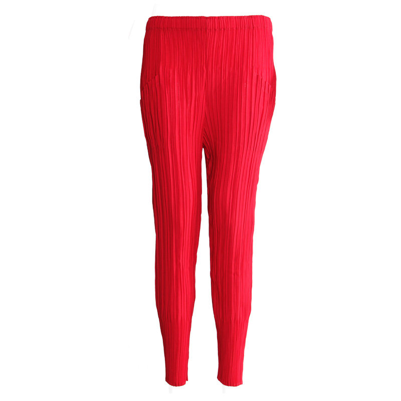 janetwear者三宅褶皱一生九分裤 janetwear休闲裤