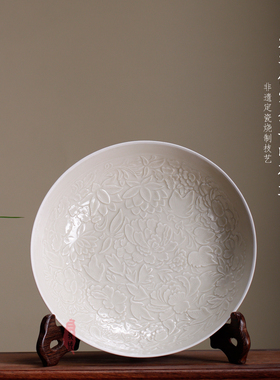 定瓷全手工仿宋印花盘