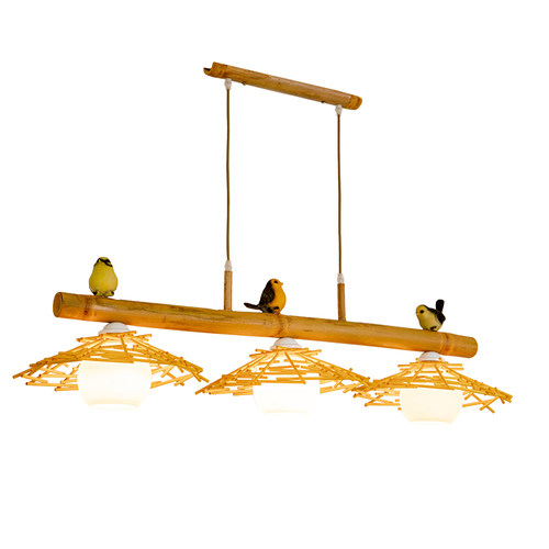 日式竹艺吊灯餐厅吧台前台收银台服装店民宿料理店创意简约灯具 - 图3